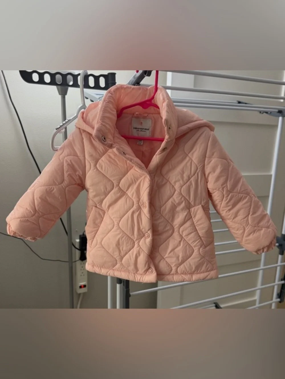 Urban Republic Quilted Hooded Puffer Jacket - Peach